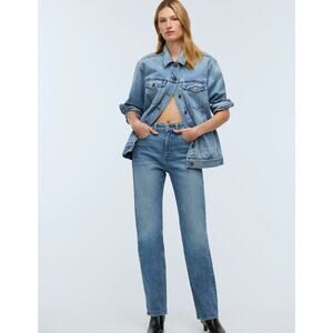 NWT Madewell The Tall '90s Straight Jean in Rondell Wash: Crease Edition Size 31